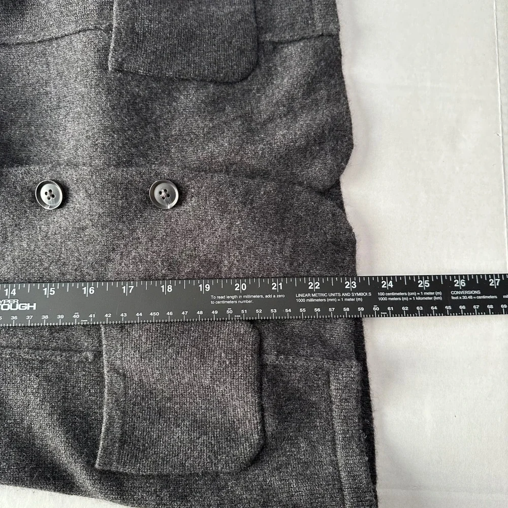 Kinross Cashmere Cardigan Sweater Womens Medium Gray Button Front Blazer Jacket